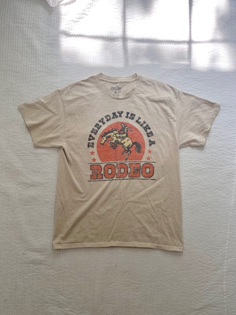 Beige rodeo cowboy horse shirt